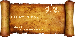 Fityor Ninon névjegykártya
